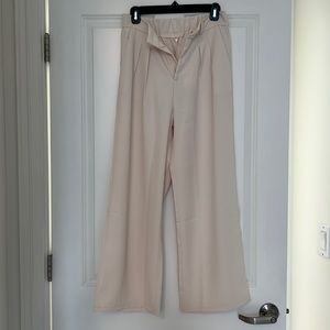 The Effortless Tailored Wide Leg Pants in Beige